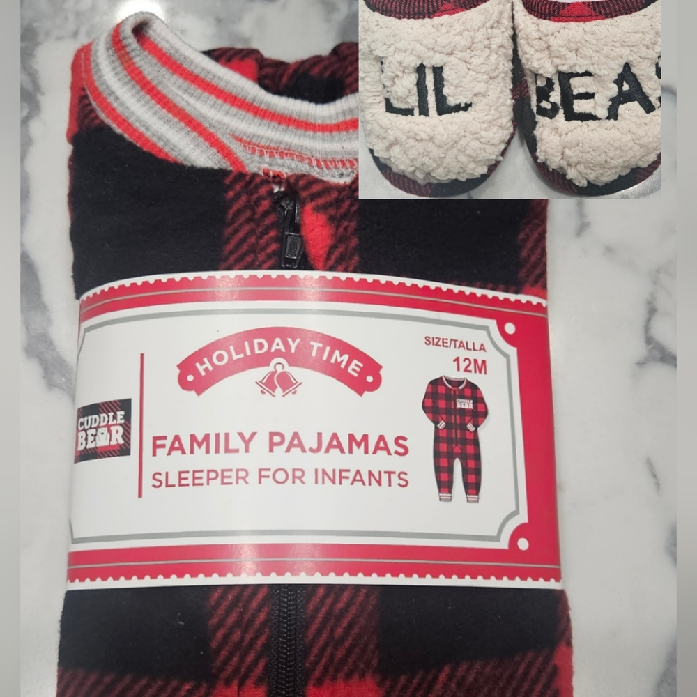 Holiday Time Red and Black Matching Pajama Sets